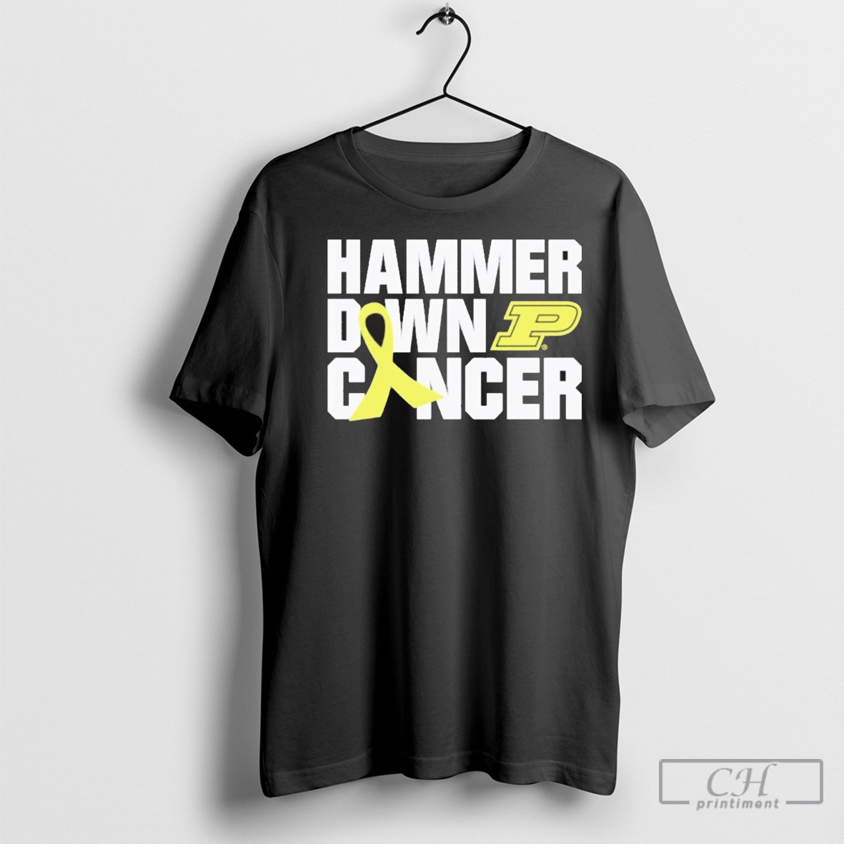 Purdue Boilermakers Hammer Down Cancer T Shirt