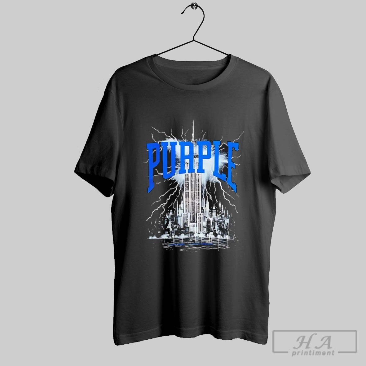 Purple City Skyline Lighting Shirt