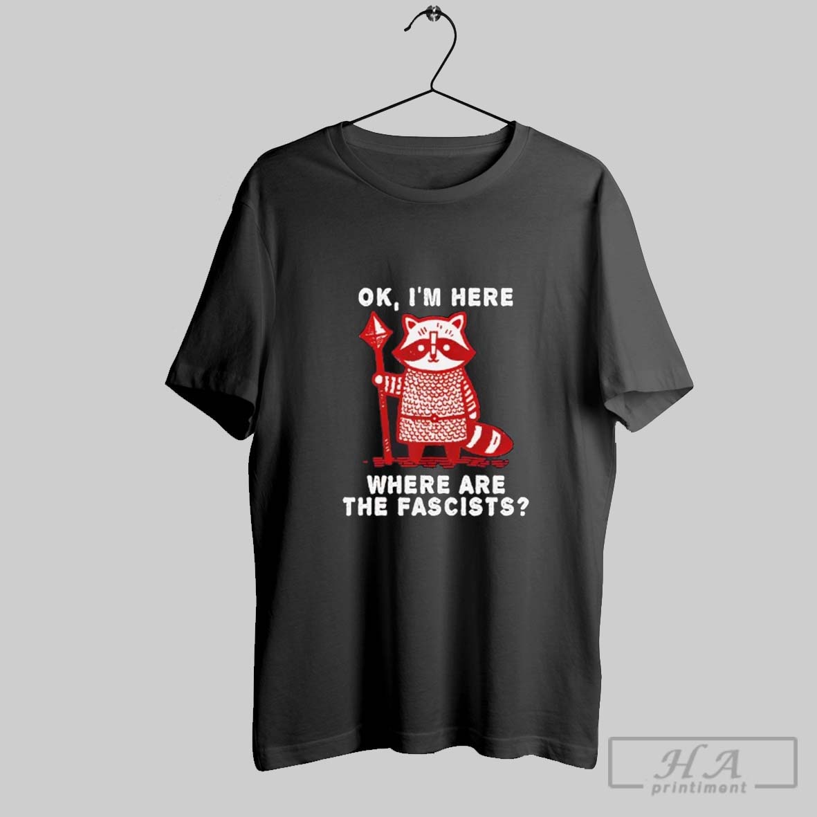 Raccoon Ok Im Here Where Are The Fascists Shirt