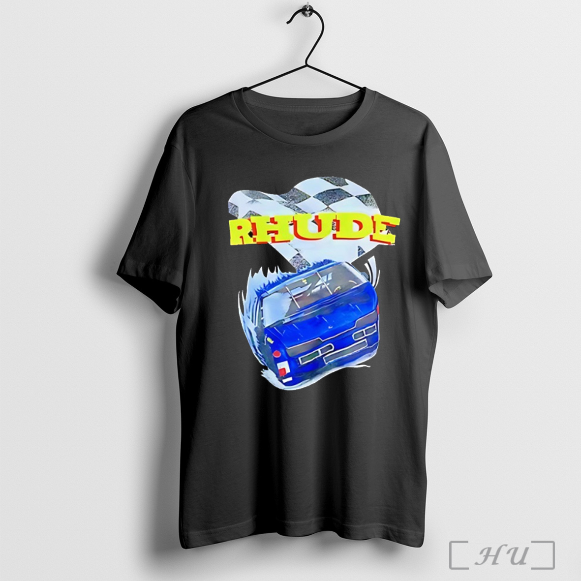 Rhude Car Checkered Flag T Shirt Sweatshirt