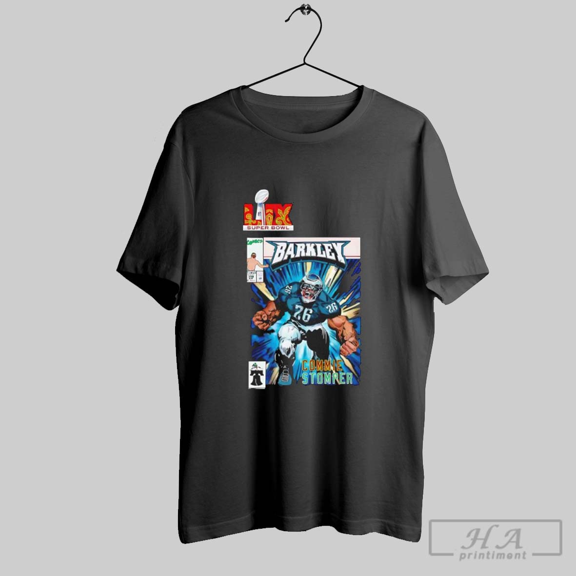 Saquon Barkley Philadelphia Eagles Football Comic Superback Power Runner Graphic Shirt