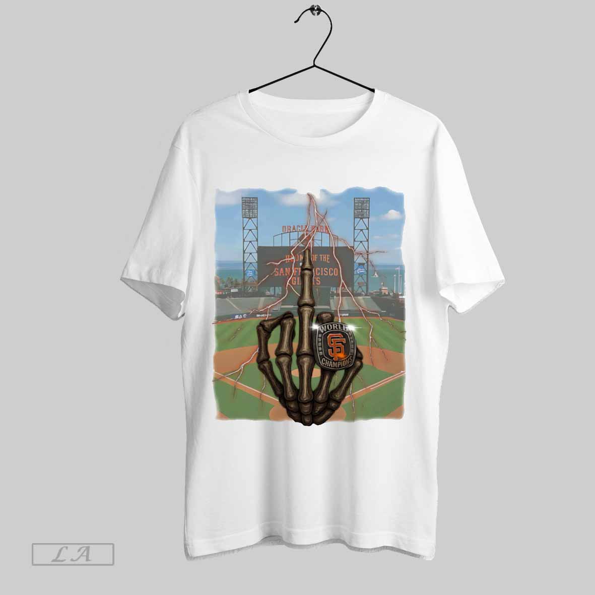 Skeleton Middle Finger San Francisco Giants Champions Shirt T Shirt