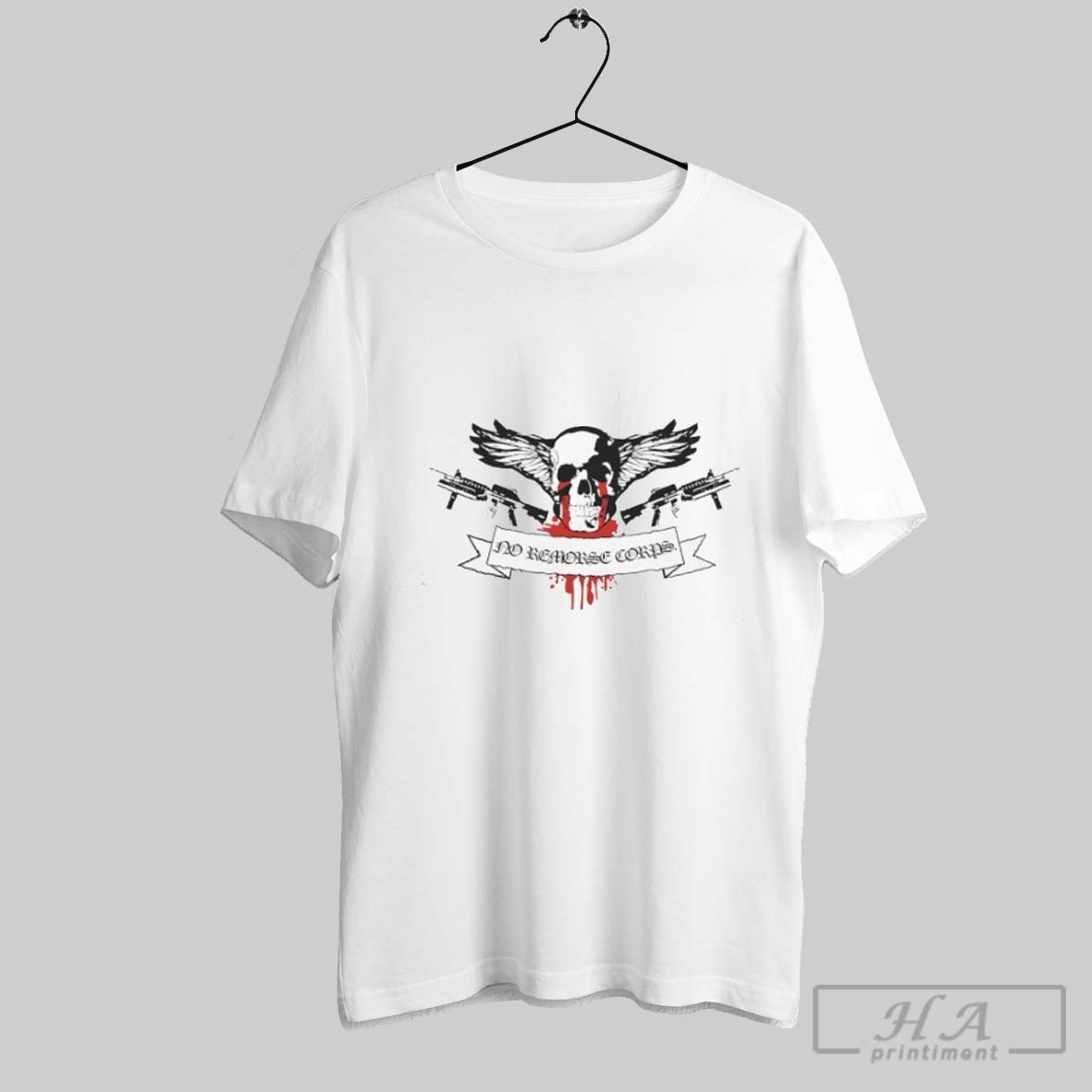 Skull Wings No Remorse Corps T Shirts