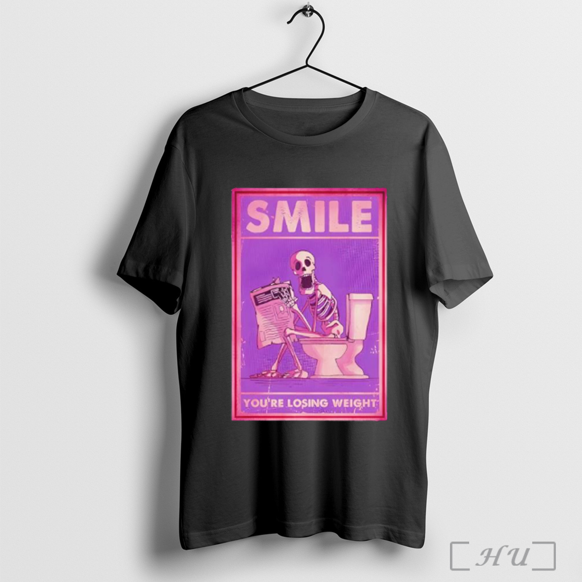 Smile Youre Losing Weight Funny Skull Dark Humor Sarcastic Meme T Shirt Sweatshirt