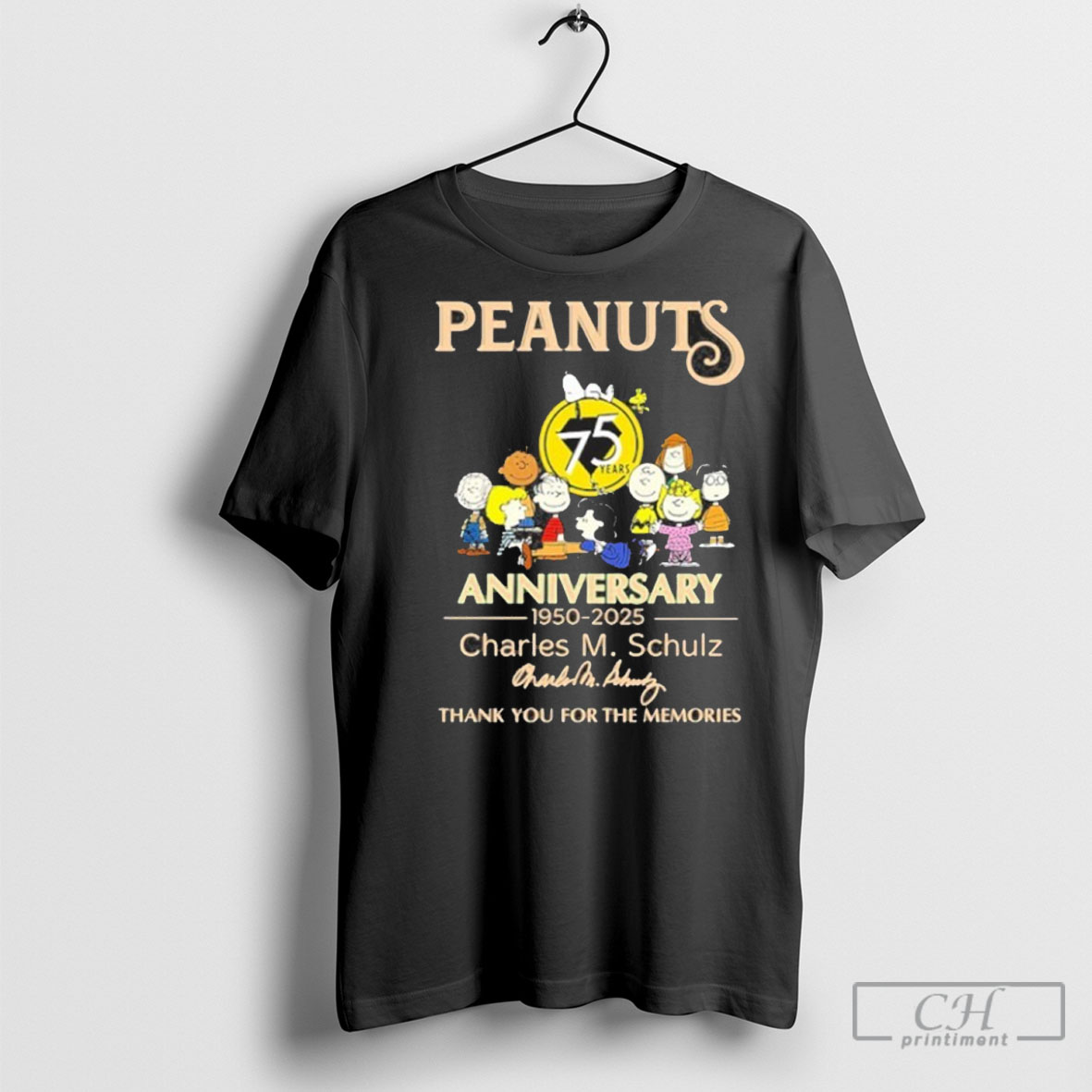 Snoopy And Friends Peanuts 75th Anniversary 1950 2025 Thank You For The Memories Shirt