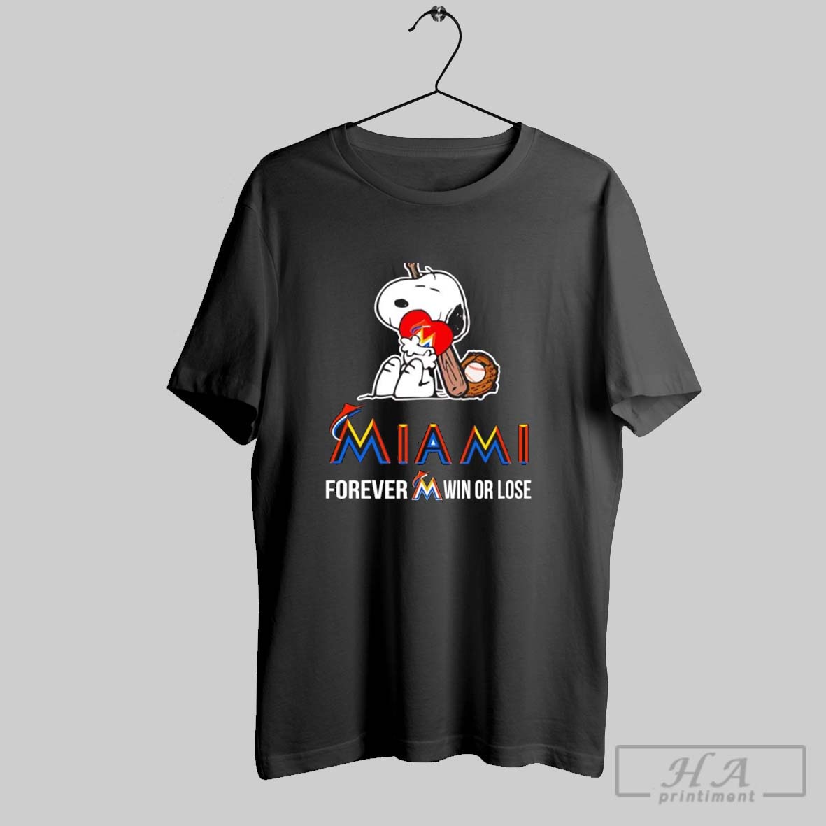 Snoopy Miami Marlins Forever Win Or Lose Shirt