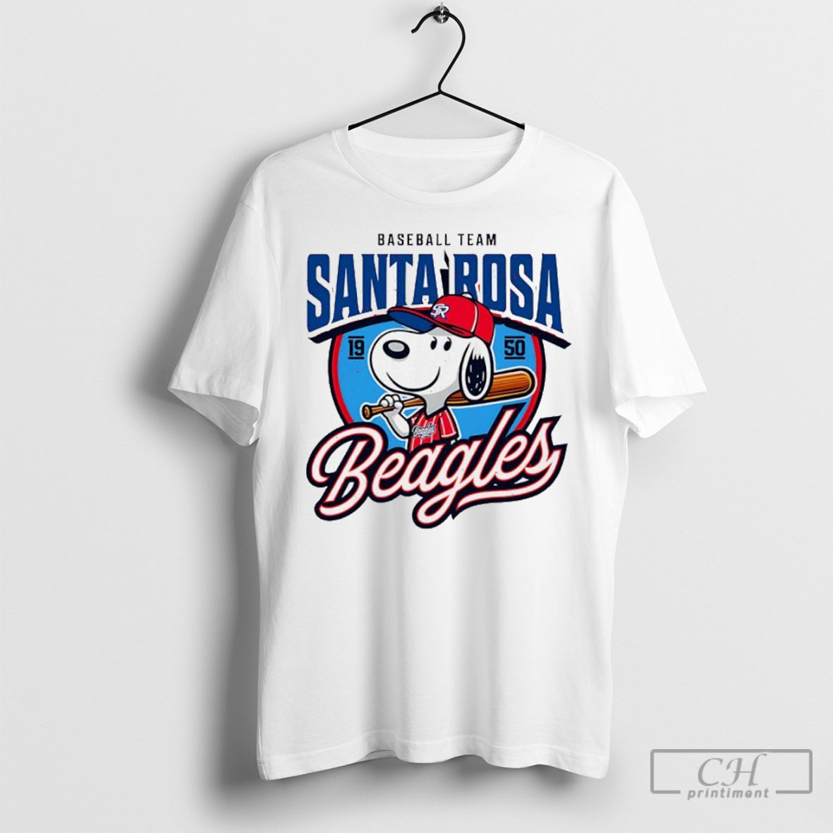 Snoopy Santa Rosa Baseball Team Beagles Sluggers 1950 Tee Shirt Sweatshirt