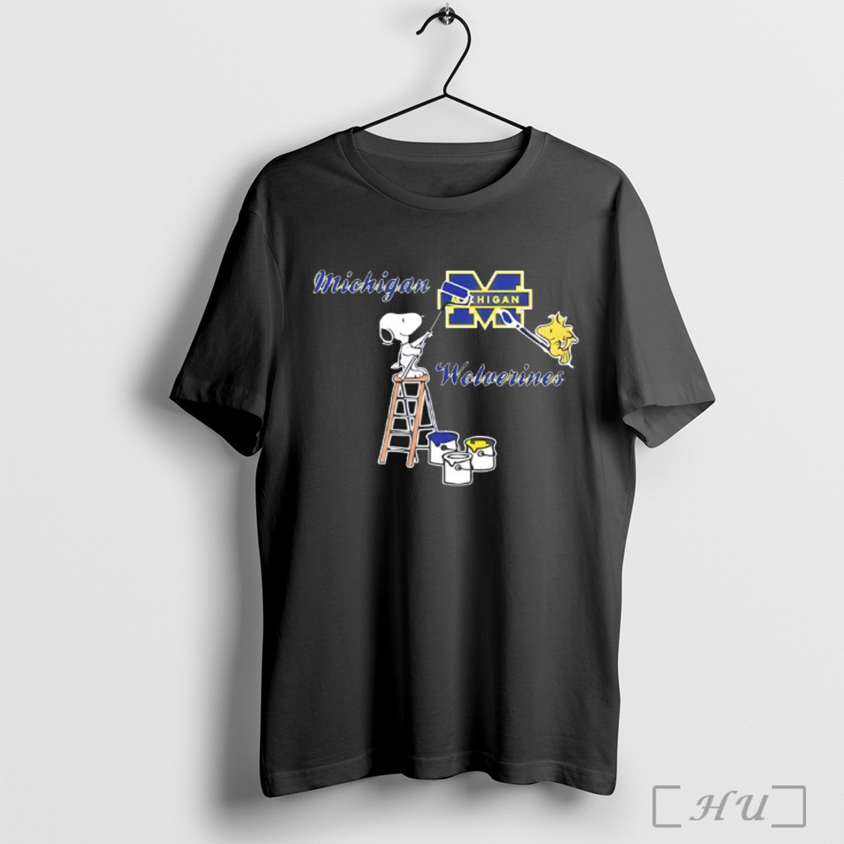 Snoopy And Woodstock Drawing Logo Of Michigan Wolverines T Shirt Sweatshirt