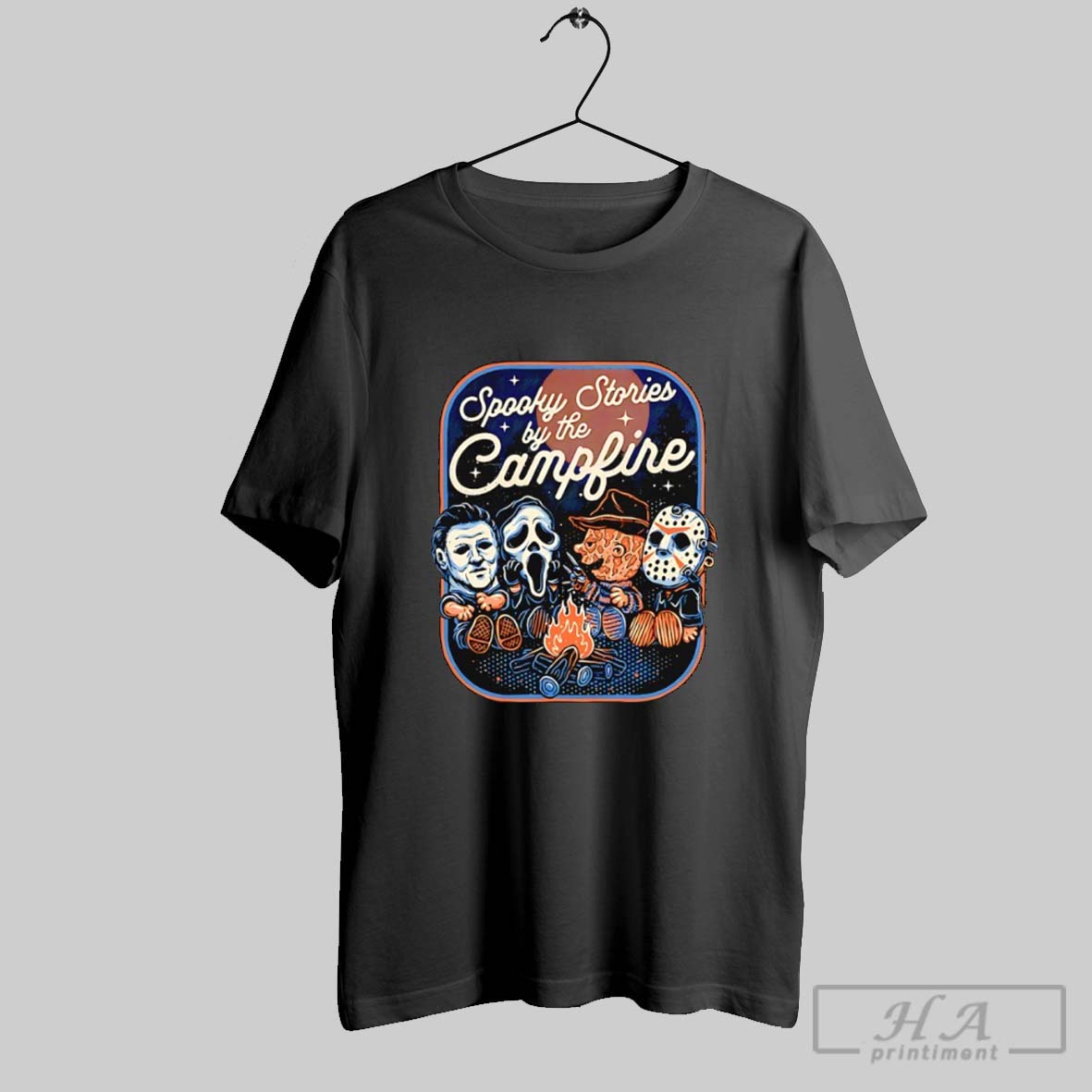 Spooky Stories By The Campfire Characters Halloween Shirt