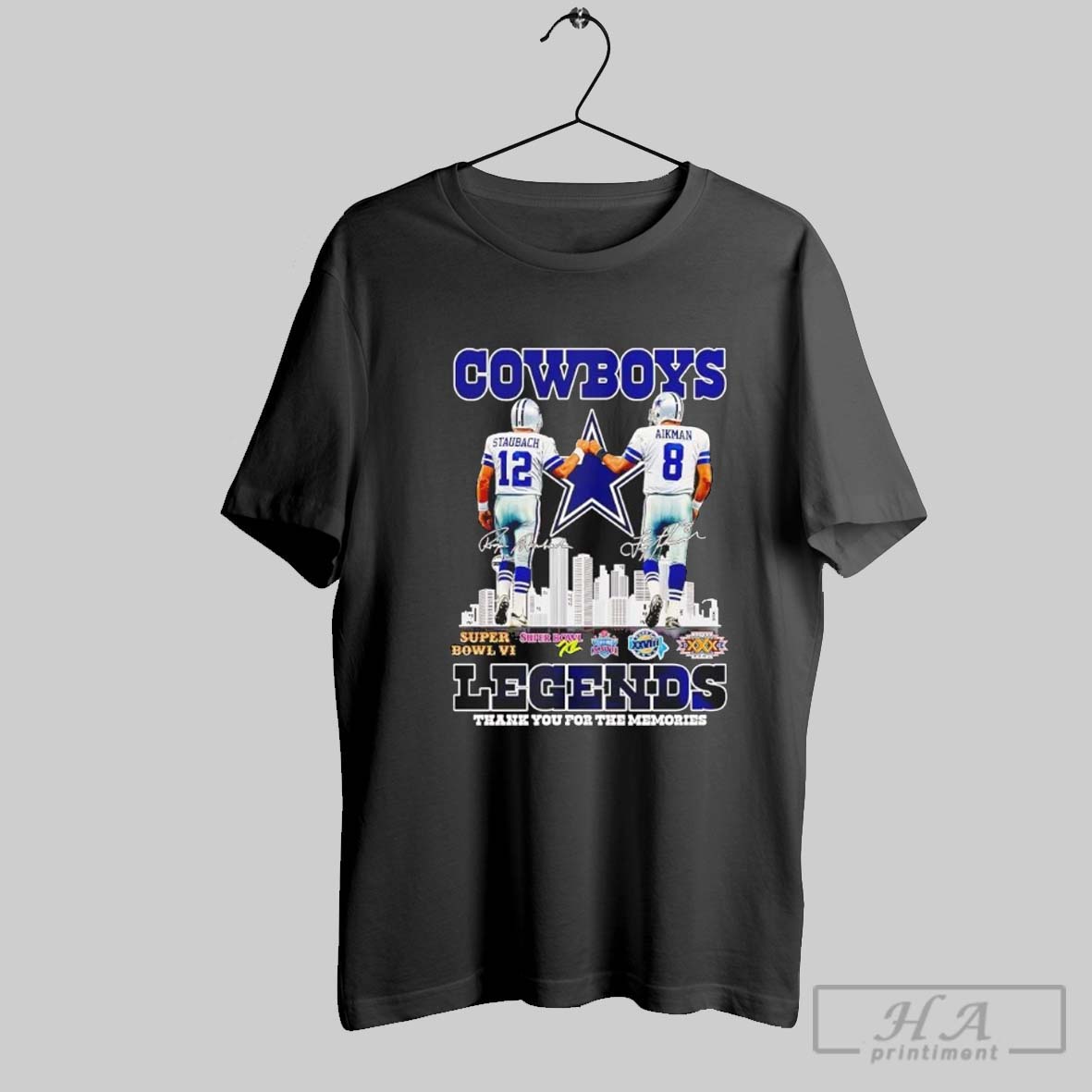 Staubach And Aikman Dallas Cowboys Legends Thank You For The Memories Shirt