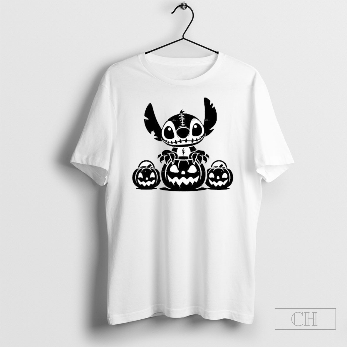 Stitch Halloween Pumpkin Basket Cartoon Shirt