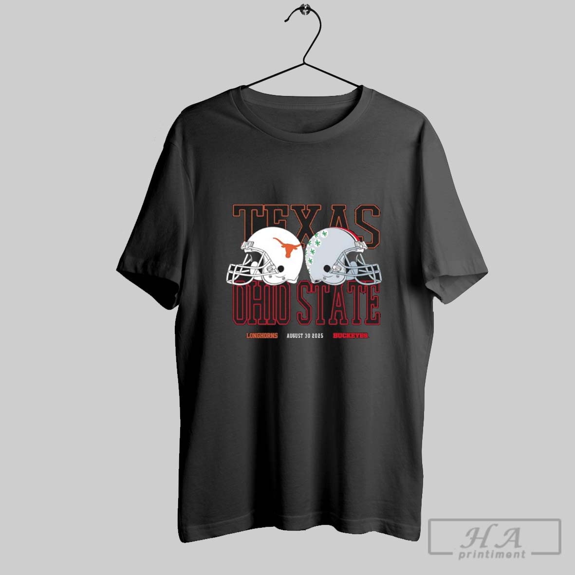 Texas Longhorns Vs Ohio State Buckeyes Helmets August 30 2025 Shirt