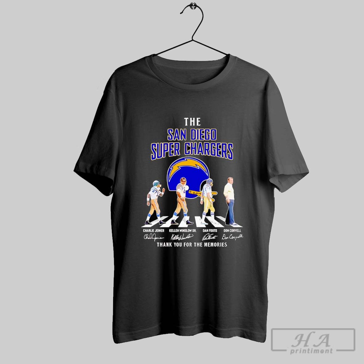 The San Diego Super Chargers Abbey Road Thank You For The Memories Shirt Hoodie Sweater Longsleeve And V Neck T Shirt
