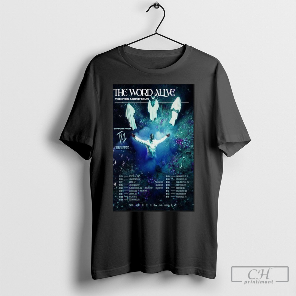 The Word Alive The Eyes Above Fall Tour 2025 Dates Tee Shirt Sweatshirt