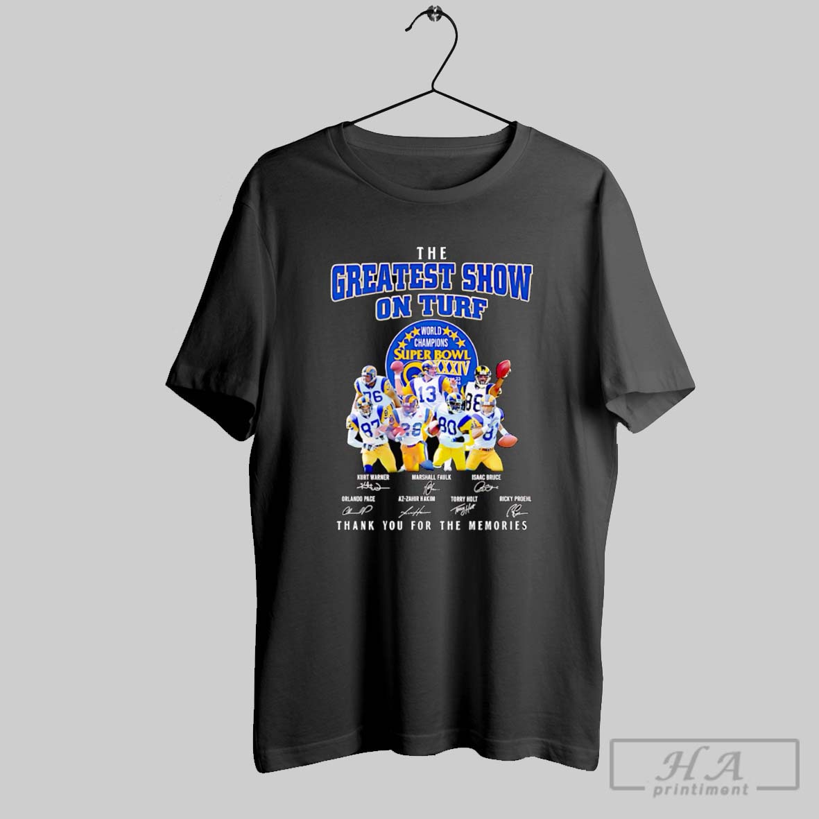 The Greatest Show On Turf Super Bowl Xxxiv Thank You For The Memories Shirt Hoodie Sweater Longsleeve And V Neck T Shirt