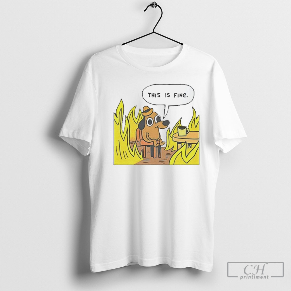 This Is Fine Dog Fire Meme Shirt