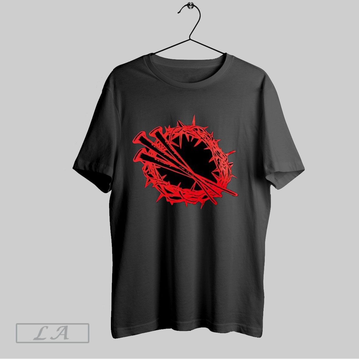 Top Jesus Crucifixion Crown Of Thorns With 3 Cross T Shirt Shirt
