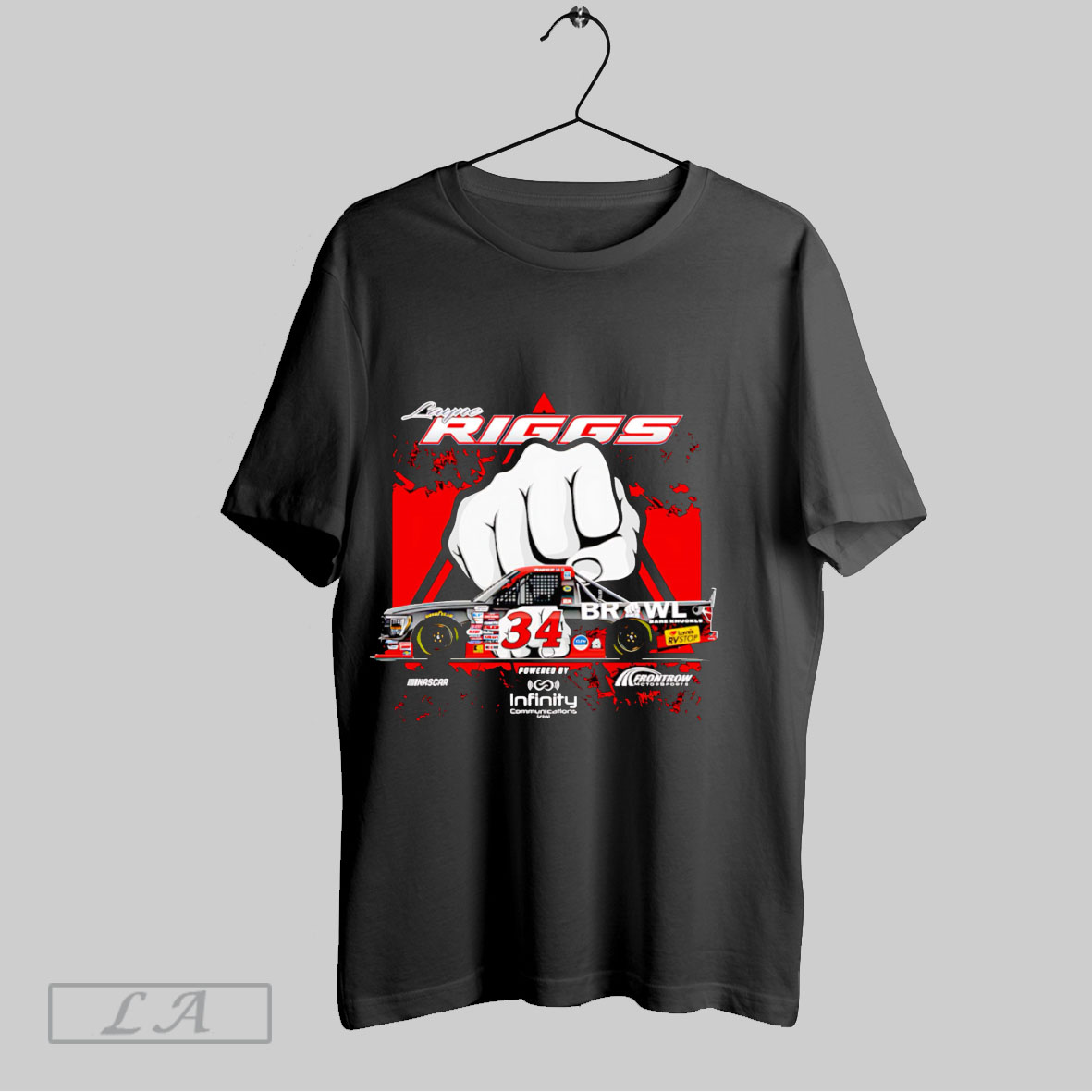 Top Layne Riggs Checkered Flag Bare Knuckle Boxing Car T Shirt Shirt