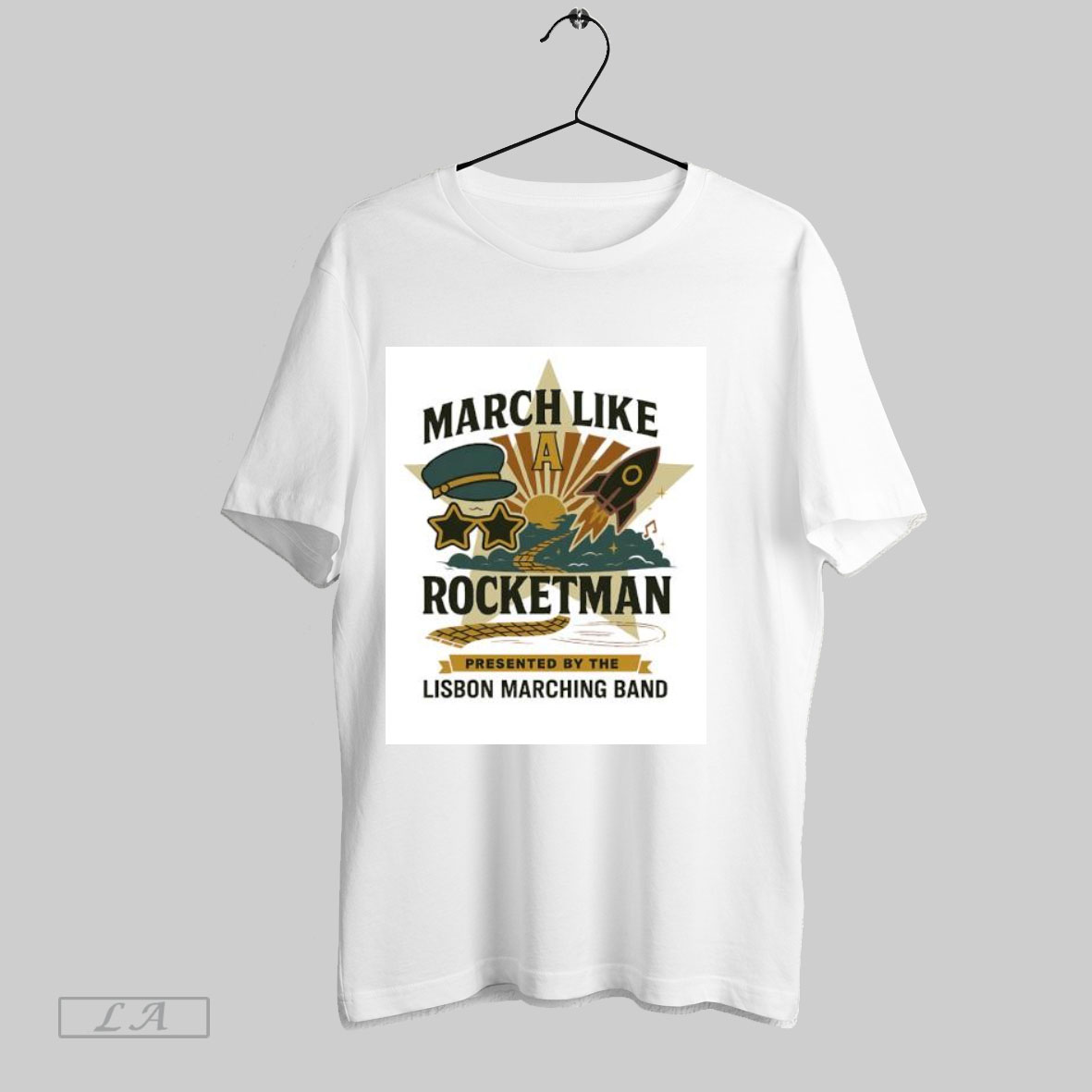 Top March Like A Rocketman Lisbon Marching Band T Shirt Shirt