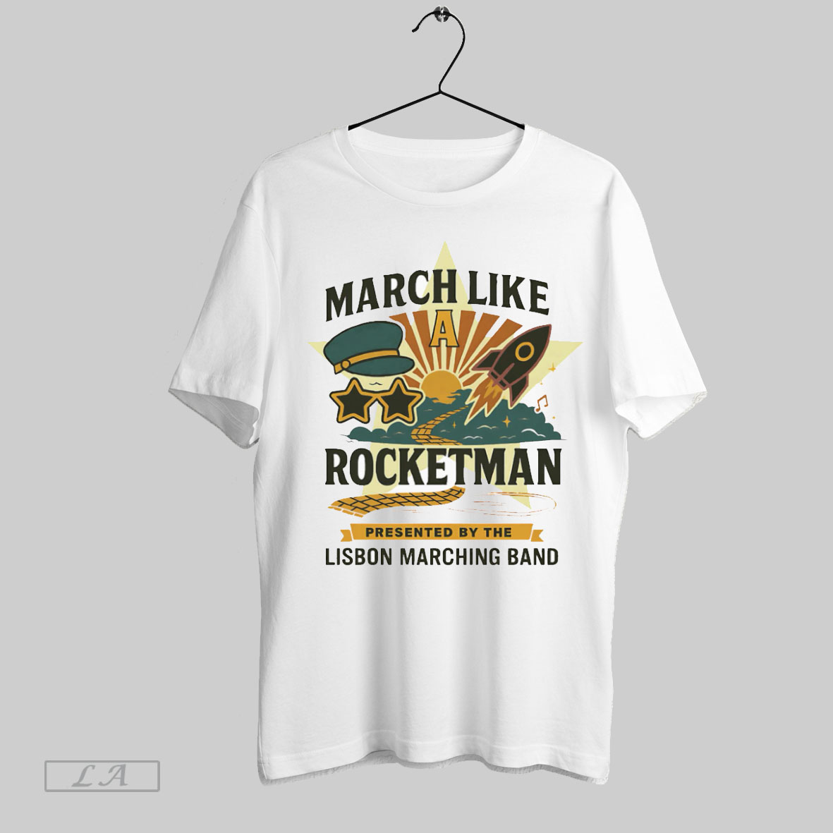 Top March Like A Rocketman Lisbon Marching Band Tshirt Shirt