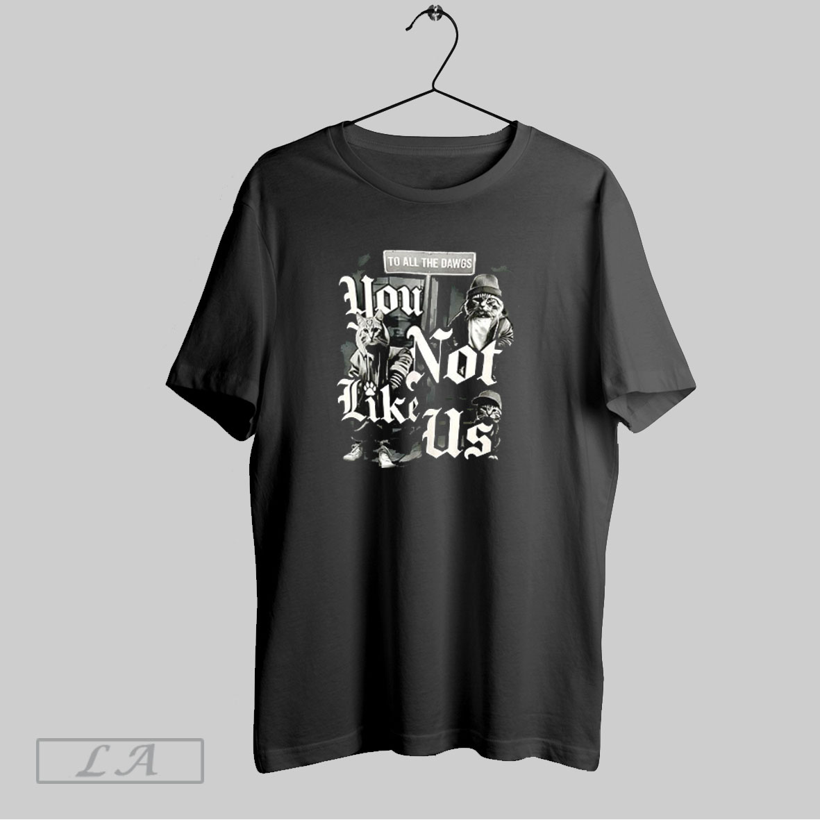 Top To All The Dawgs You Not Like Us Cat Gangster Shirt