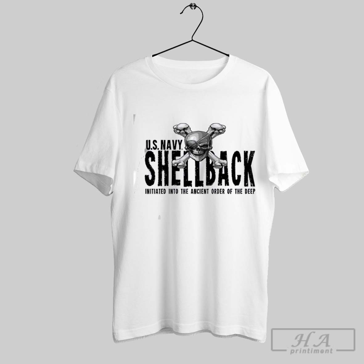 Us Navy Shellback Skull Initiated Into The Ancient Order Of The Deep Shirt