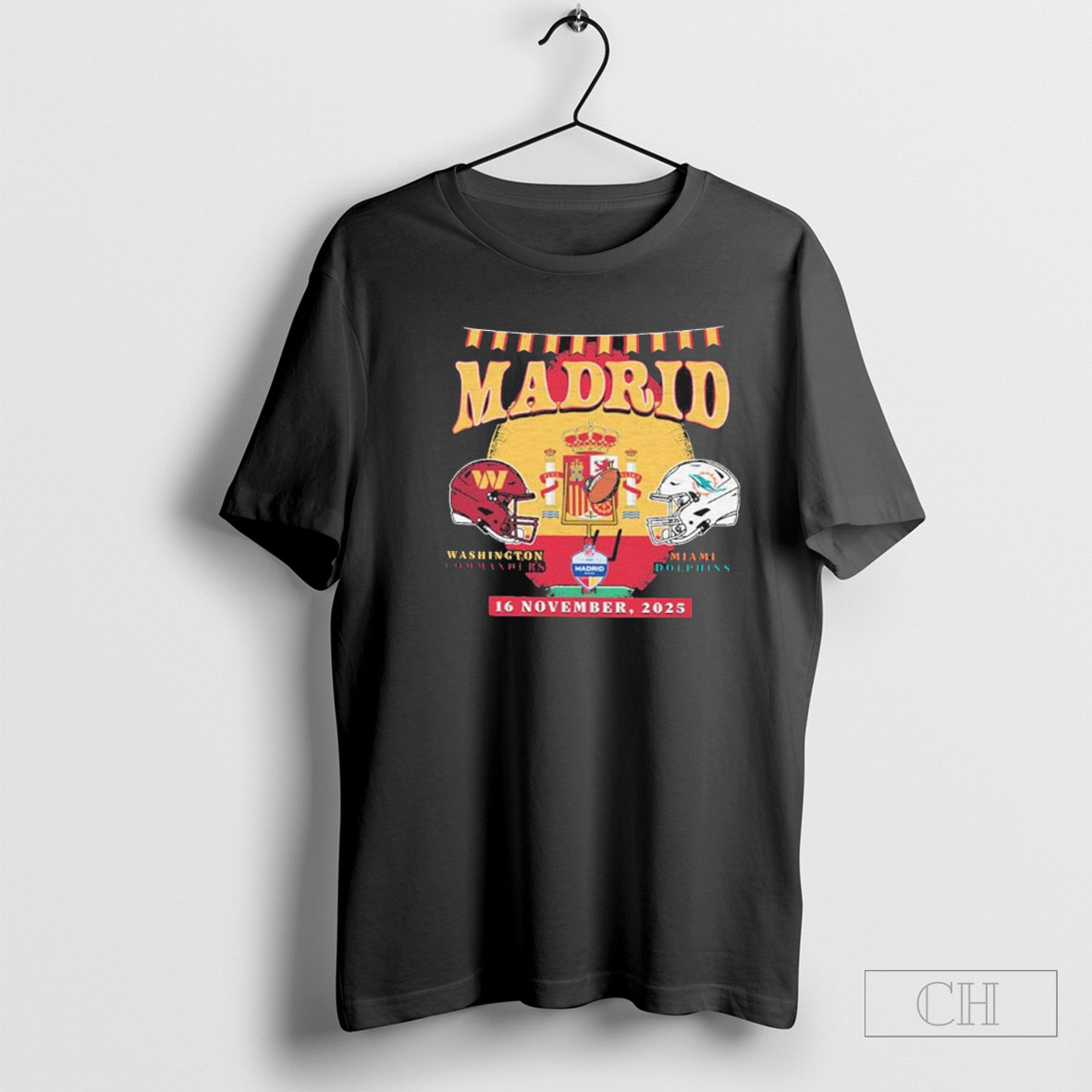 Washington Commanders Vs Miami Dolphins 2025 Nfl Madrid Game T Shirt