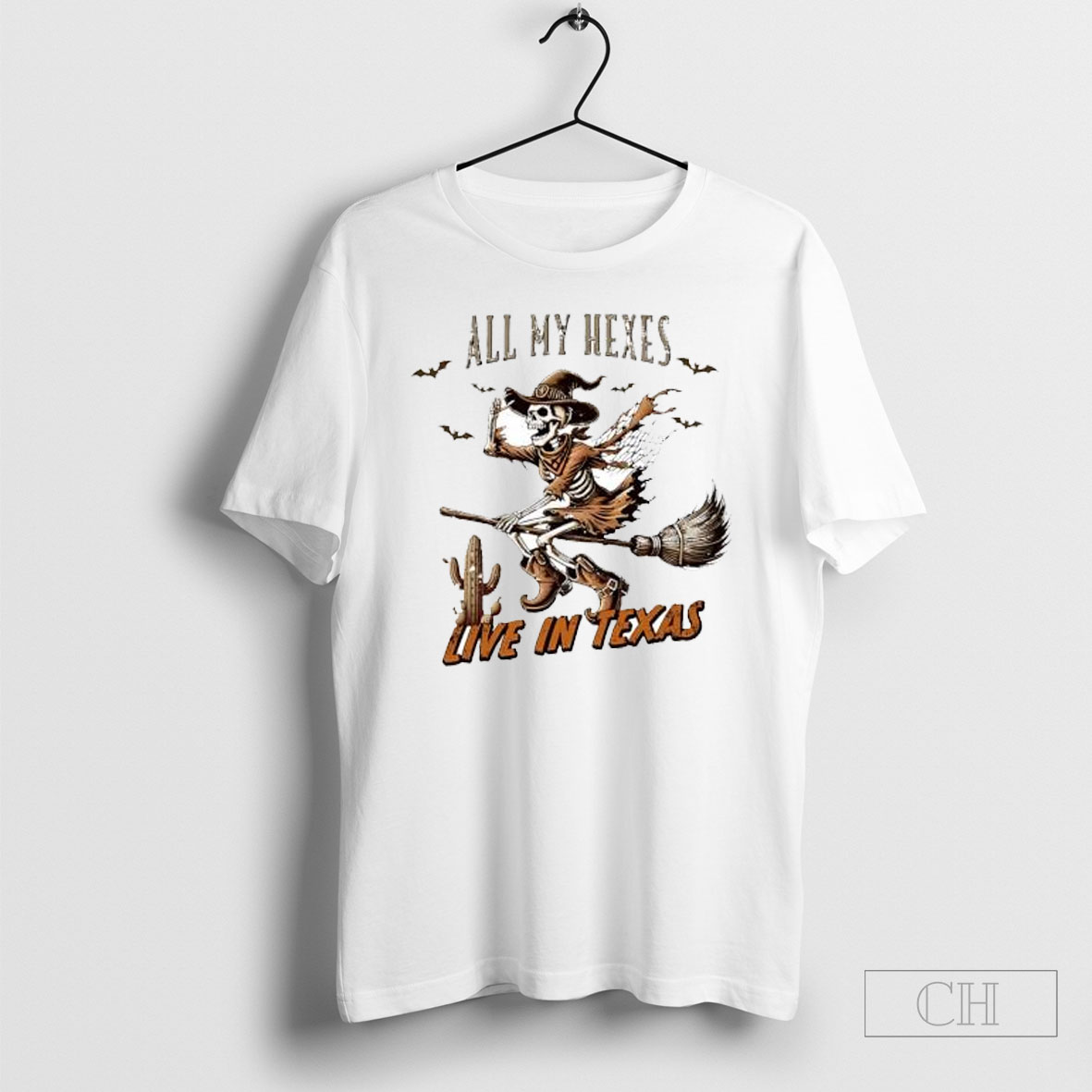 Witch Skeleton All My Hexes Live In Texas Tee Sweatshirt Tee Shirt