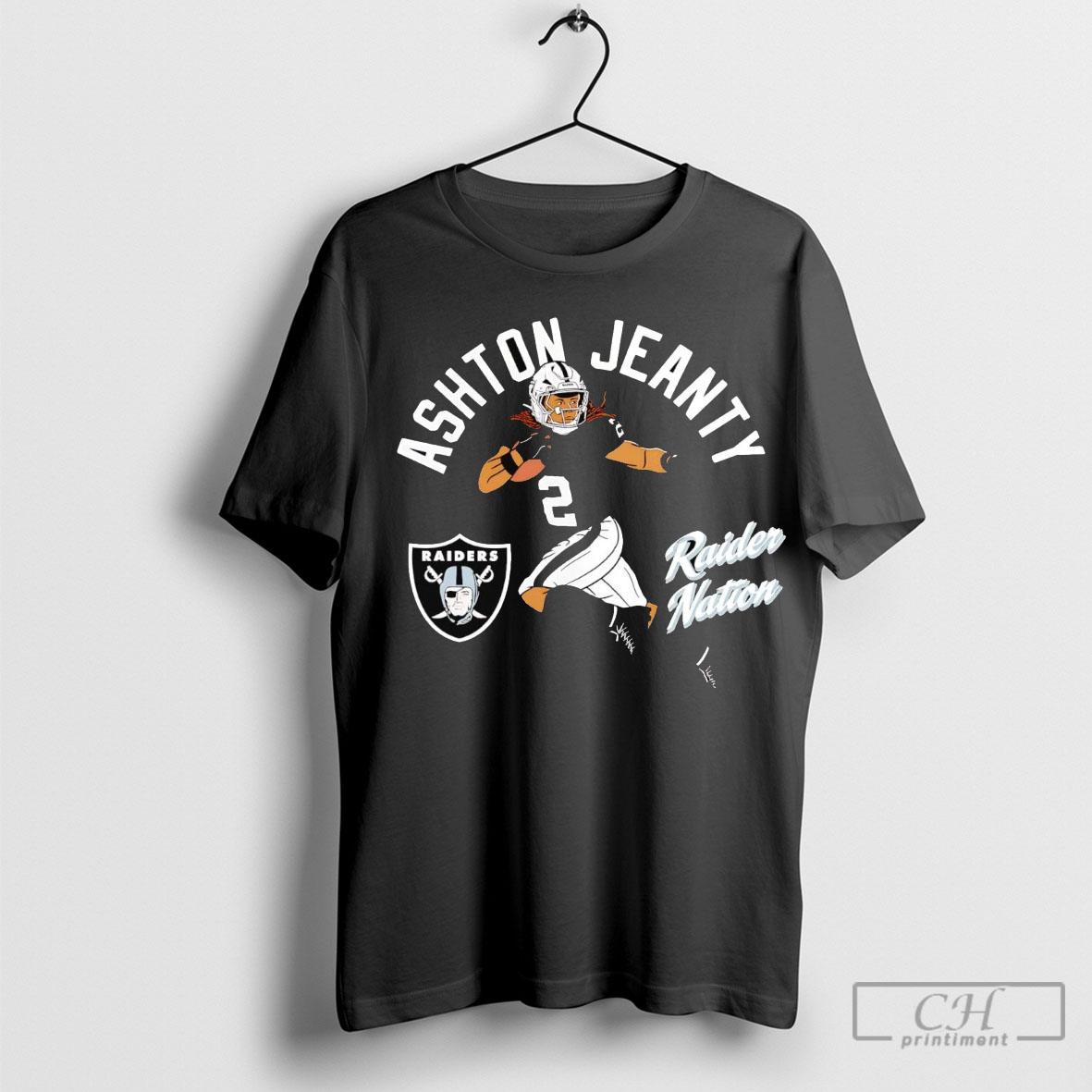 Ashton Jeanty Illustrative Running Raiders Shirt Sweater