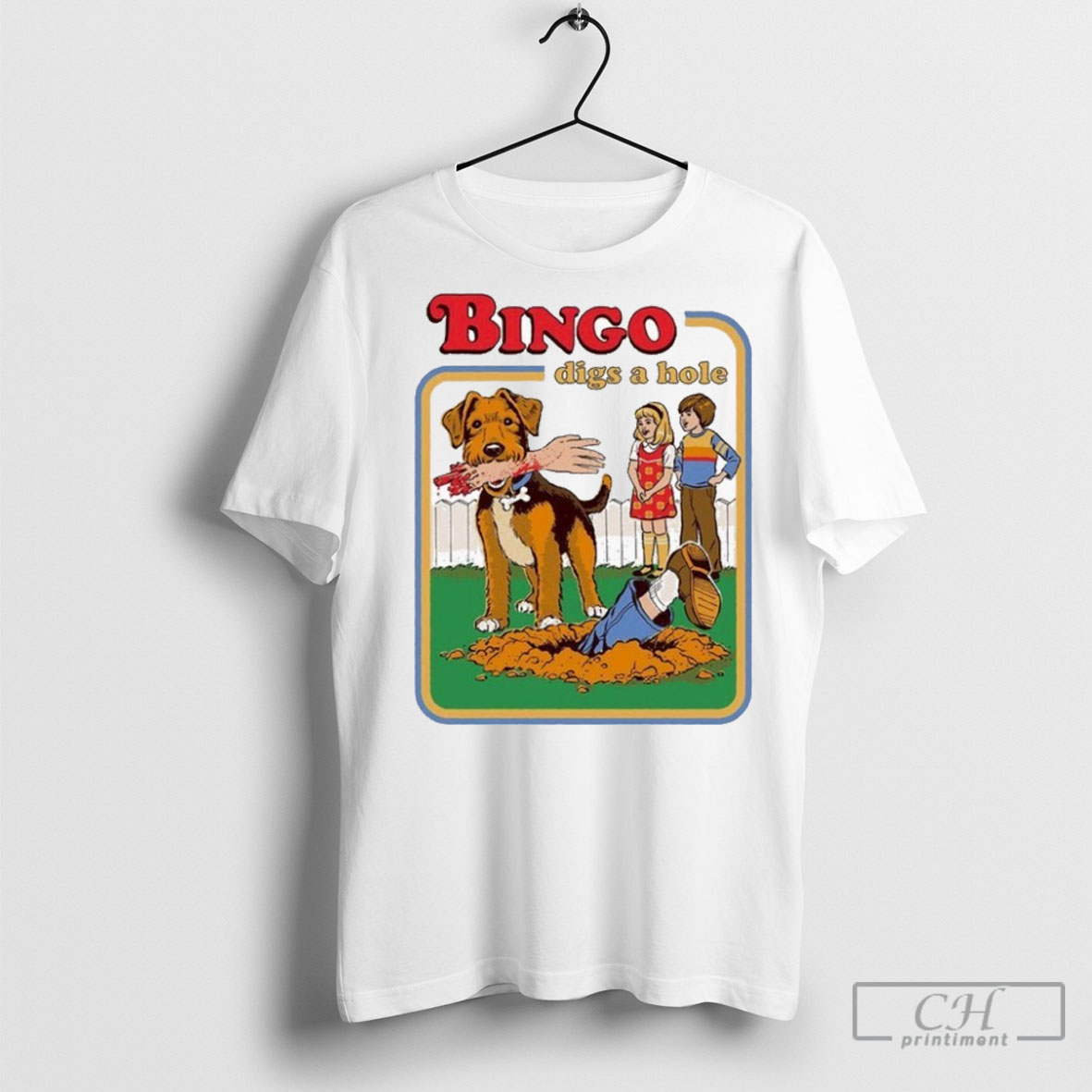Bingo Digs A Hole Dog Hand Tee Shirts