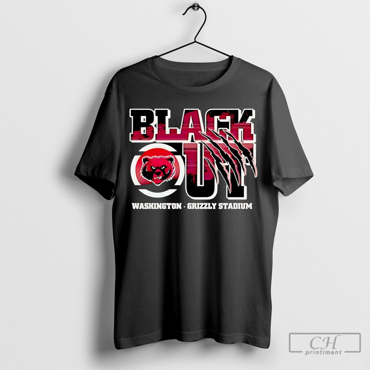 Blackout Washington Grizzly Stadium Ornament Poster Black Shirt Hoodie