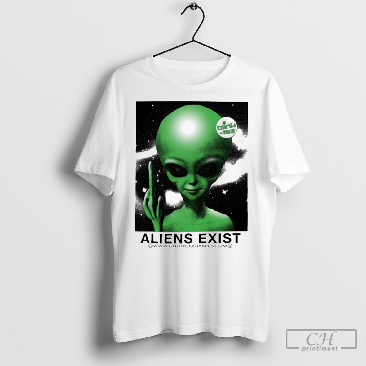 Blink 182 Aliens Exist Middle Fingers Shirt Tee