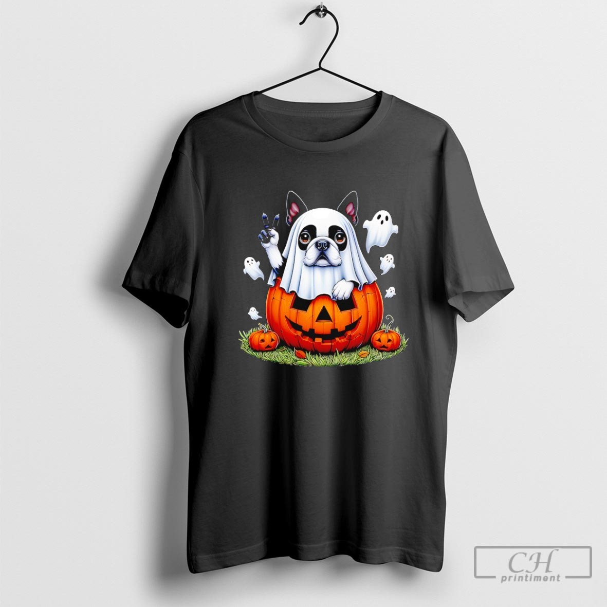 Boston Terrier Ghost Boo Halloween Shirt Sweater