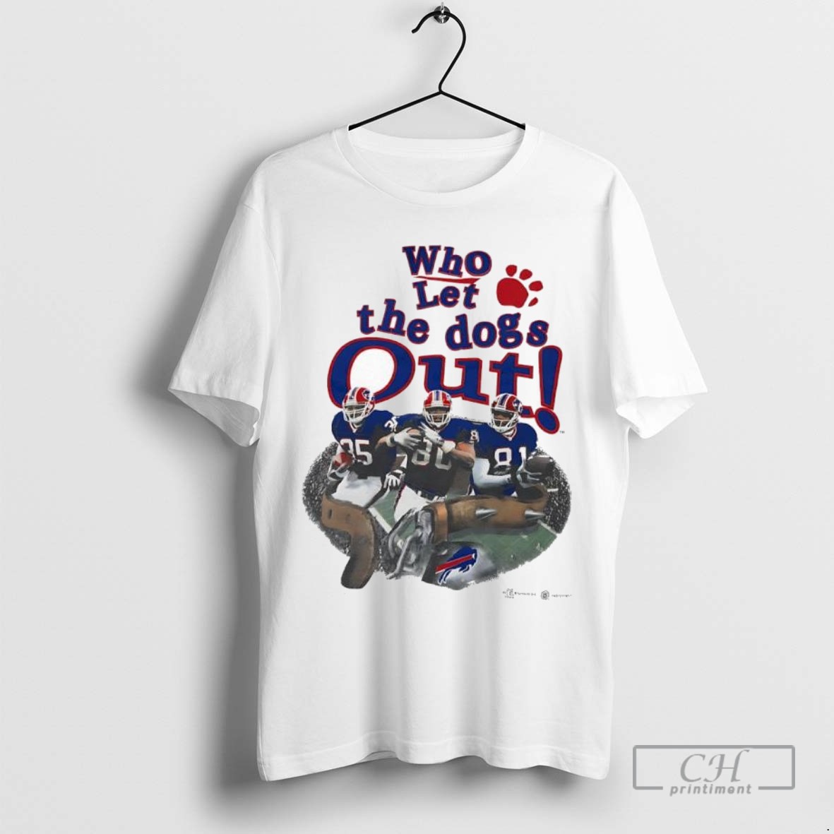 Buffalo Bills Who Let The Dogs Out Ladies T Shirt
