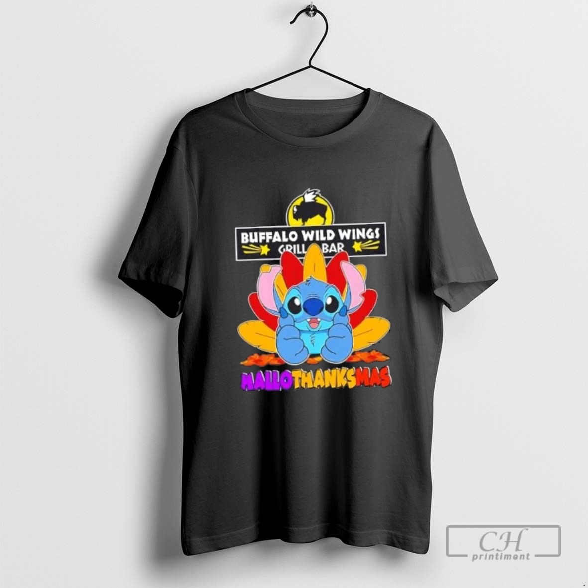 Buffalo Wild Wings X Stitch Happy Hallothanksmas T Shirt