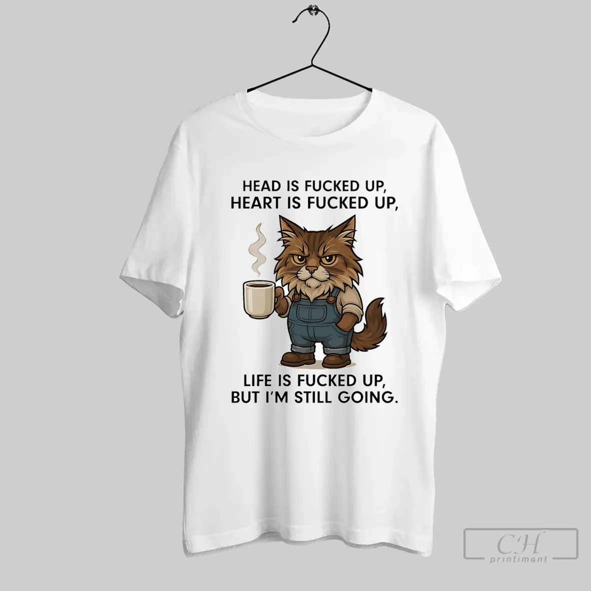 Cat Head Is Fucked Up Heart Is Fucked Up T Shirt Shirt