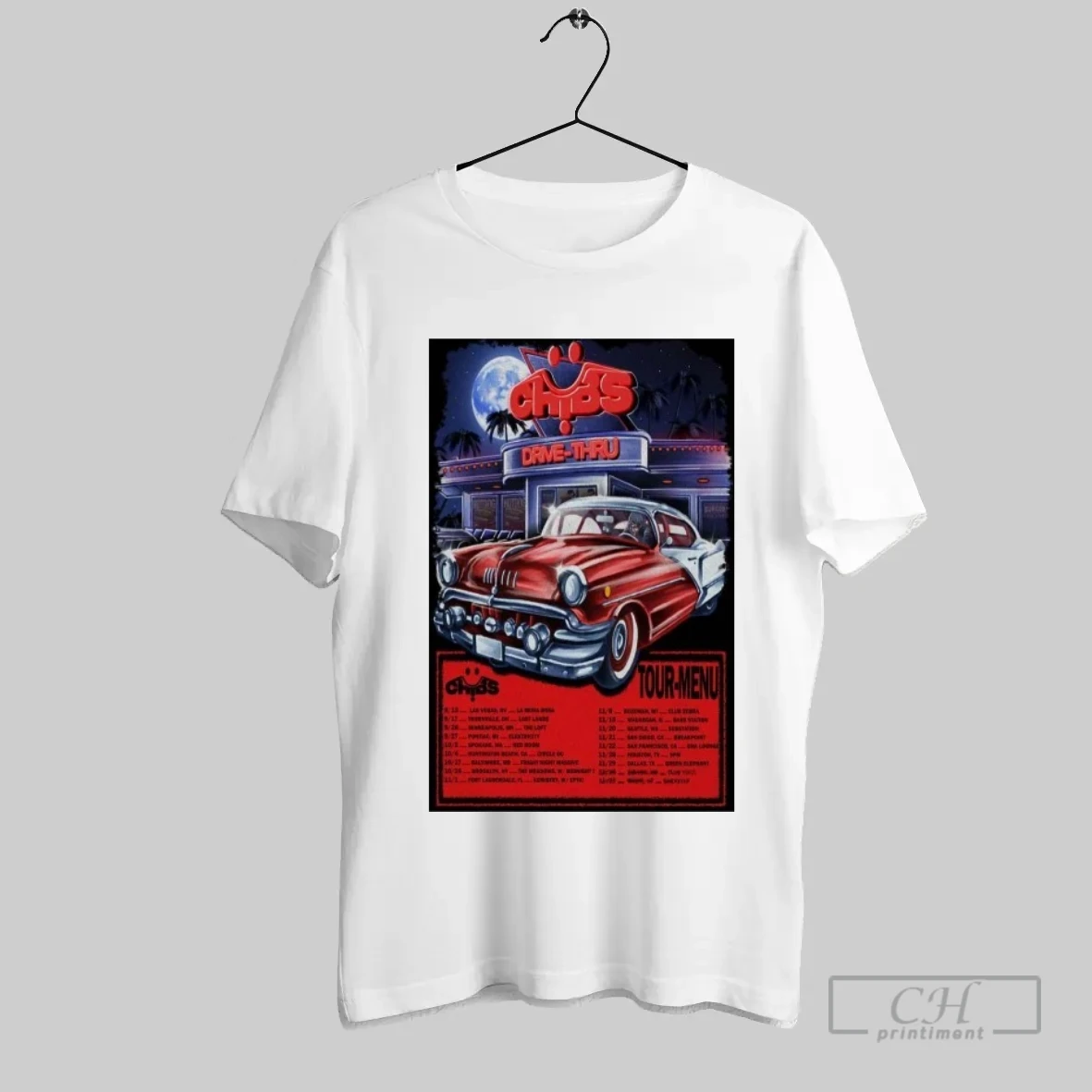 Chibs Tour Menu 2025 T Shirt