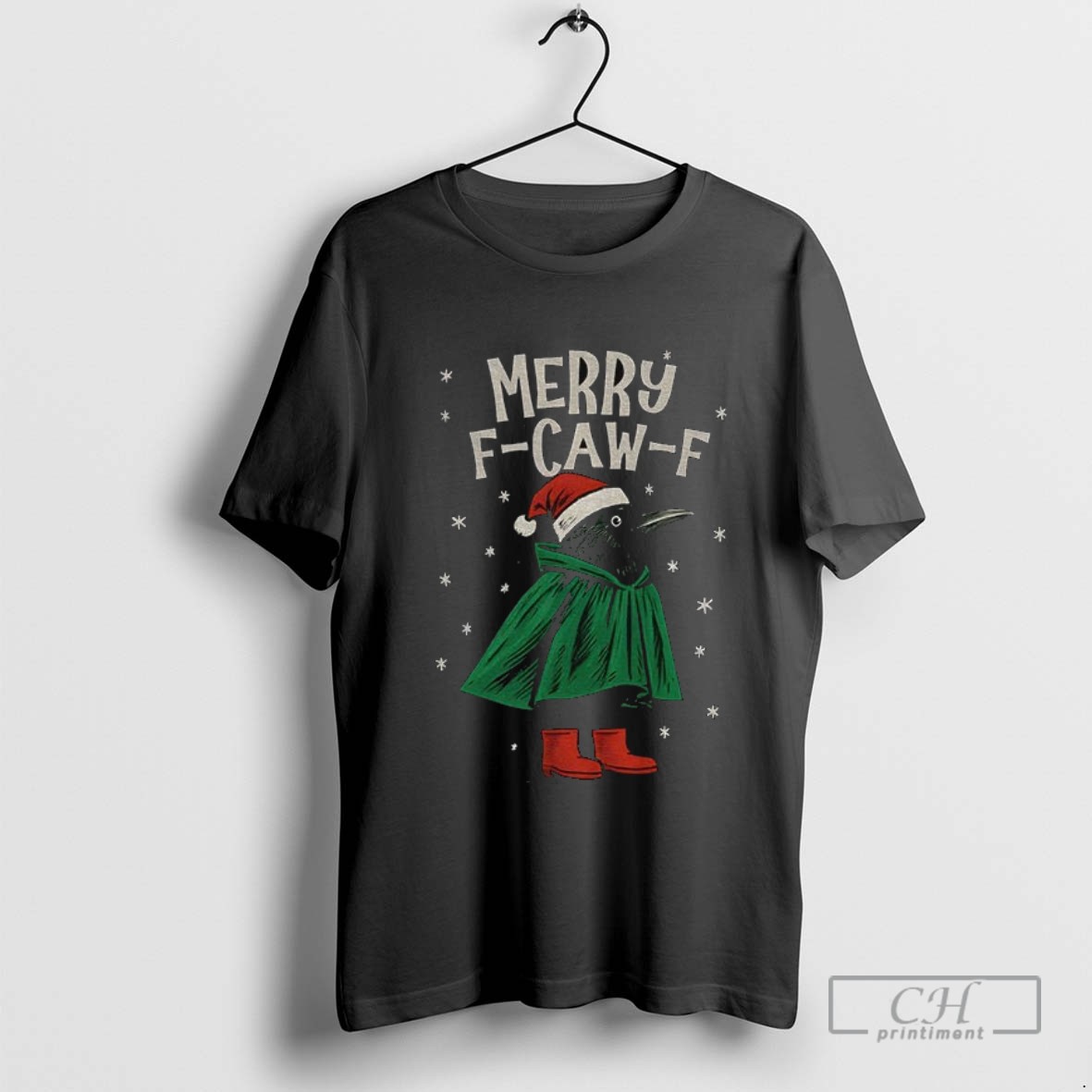Christmas Merry F Caw F Raven T Shirt