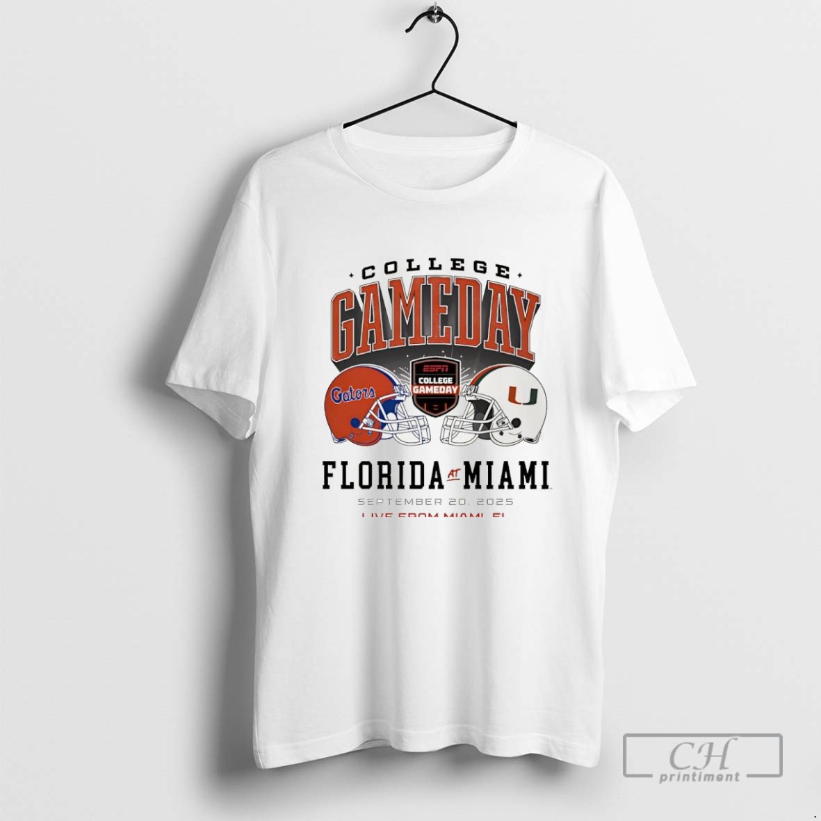 College Gameday Florida Gators And Miami Hurricanes September 20th 2025 Live From Miami Fl T Shirt