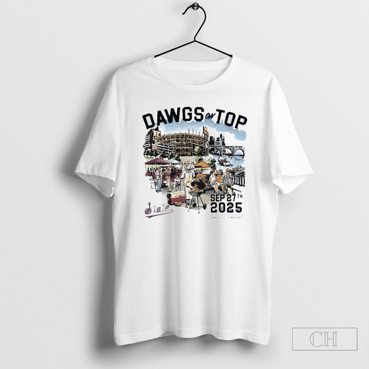 Dawgs On Top Tennessee Vs Mississippi State Game Day 2025 T Shirt Tee Shirt