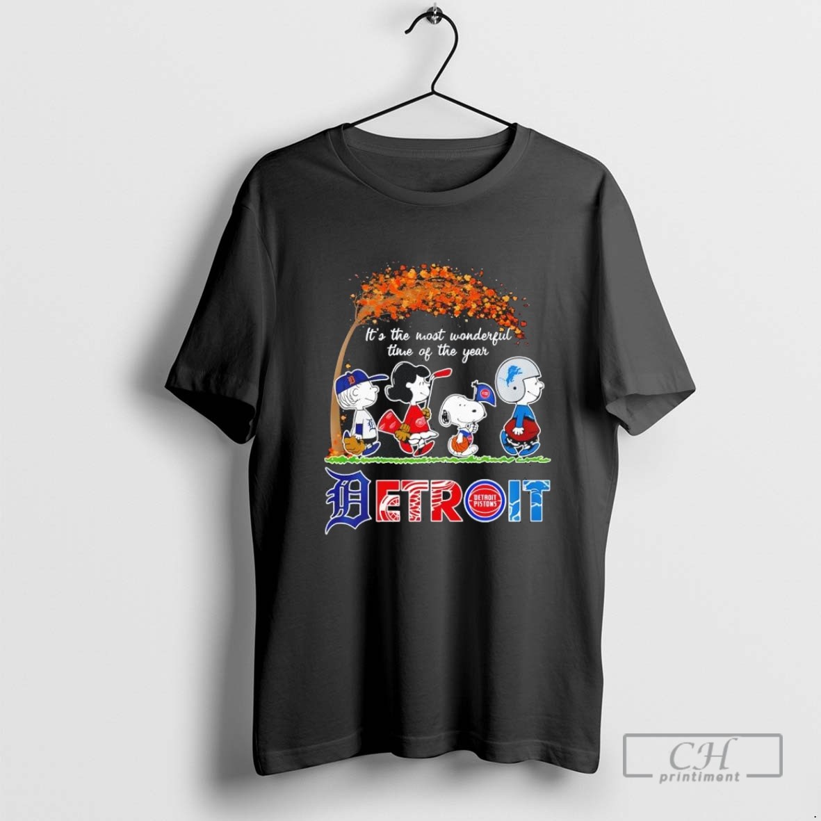 Detroit Spirit Peanuts Its The Most Wonderful Time Of The Year T Shirt