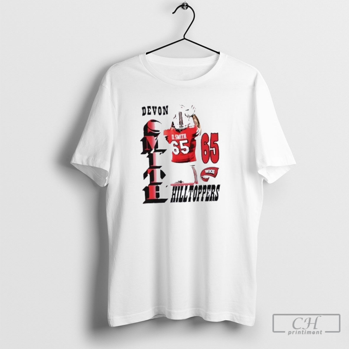 Devon Smith Western Kentucky Hilltoppers Football Red Vintage Shirt Tee Hoodie