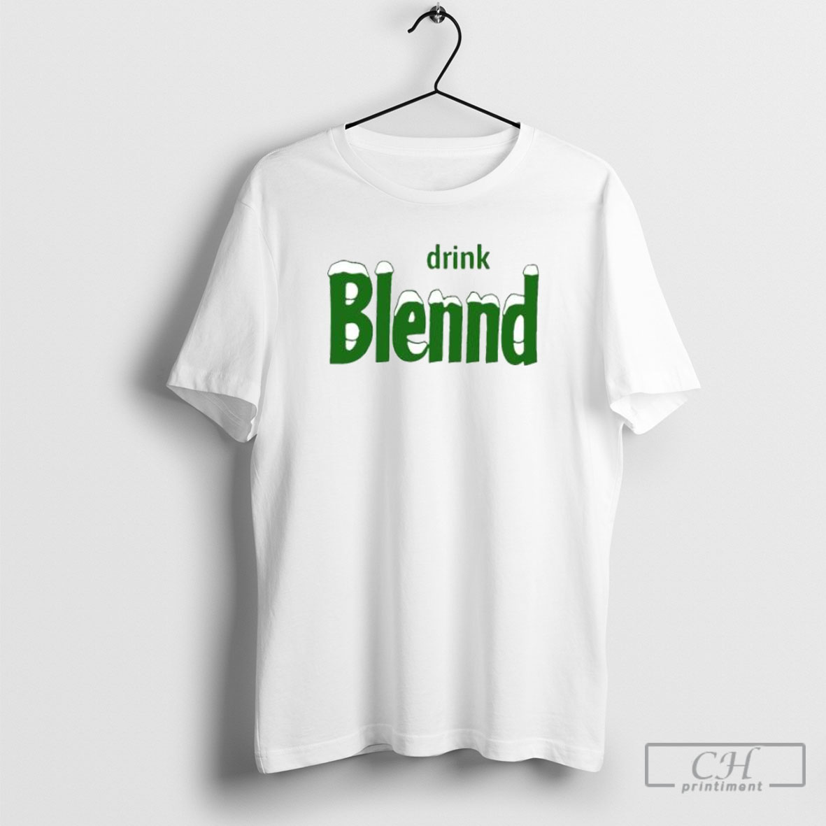 Drink Blendd Funny Snowman Green Text Winter Holiday Shirt Tee Hoodie