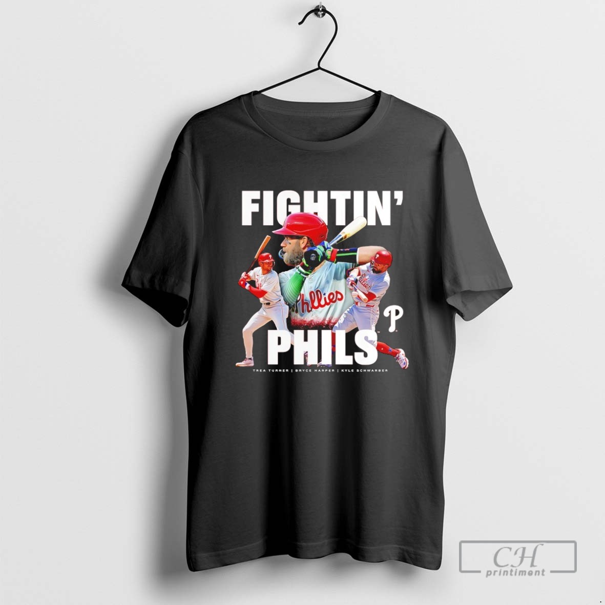 Fightin Phillies Trea Turner Bryce Harper And Kyle Schwarber Player T Shirt