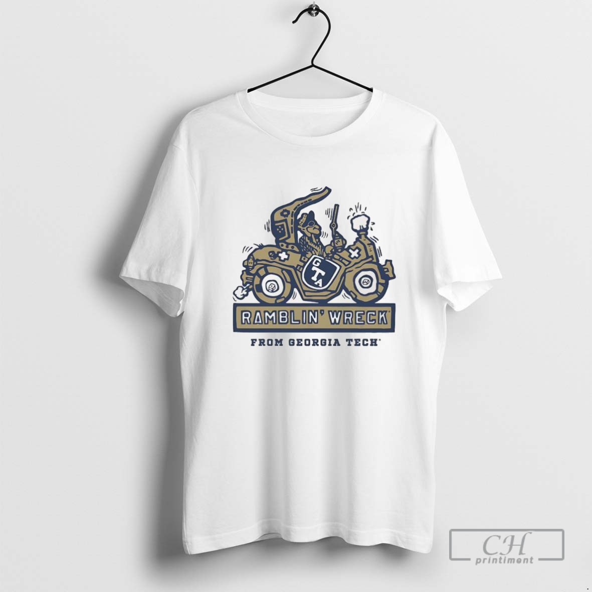 Georgia Tech Football Ramblin Wreck Ringer From Georgia Tech T Shirt