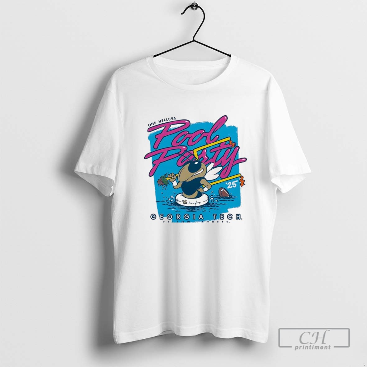 Georgia Tech Football One Helluva 2025 Pool Party T Shirt