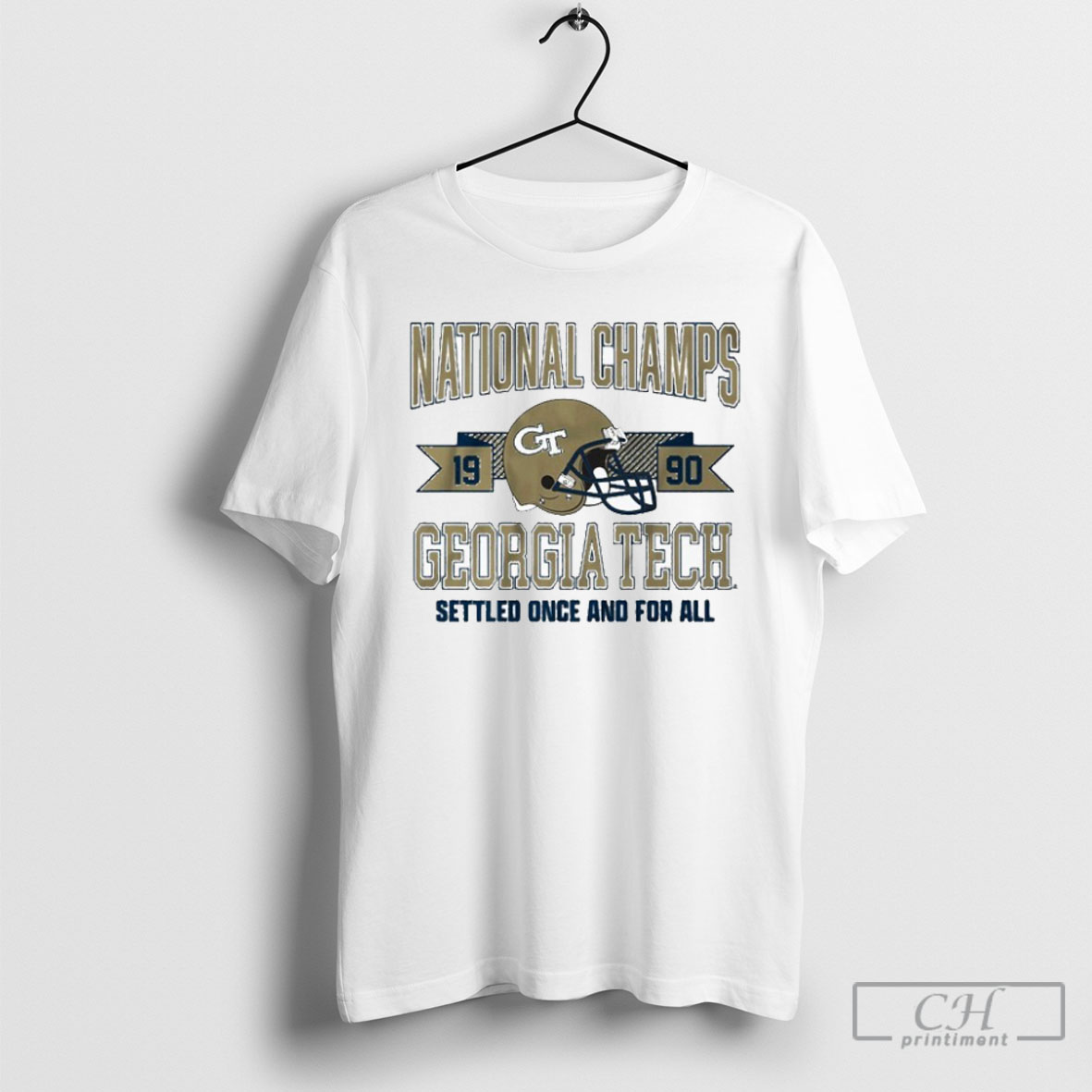 Georgia Tech Yellow Jackets 1990 National Champs Settled Once And For All Tee Shirts