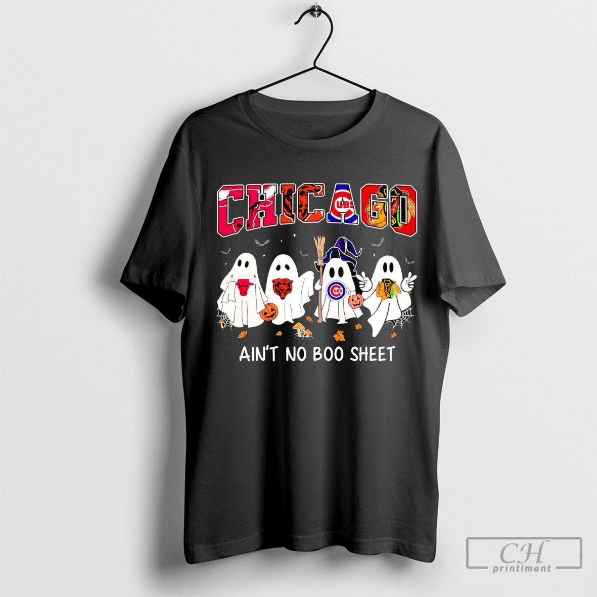 Ghost Chicago Sport Team Aint No Boo Sheet Halloween Shirt Sweater