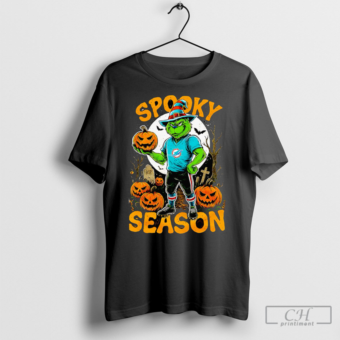Grinch Miami Dolphins Nfl Spooky Season Halloween T Shirt