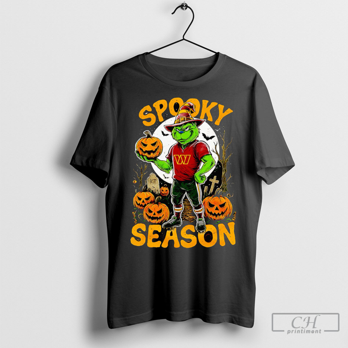 Grinch Washington Commanders Nfl Spooky Season Halloween T Shirt